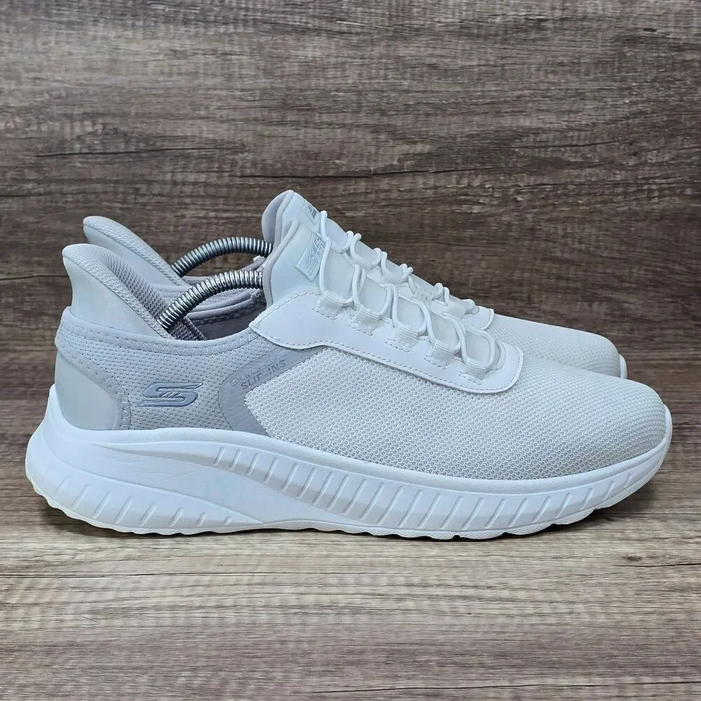 Skechers Hands Free Slip-ins BOBS Sport Squad Chaos Tough Men's 10.5 White Shoes